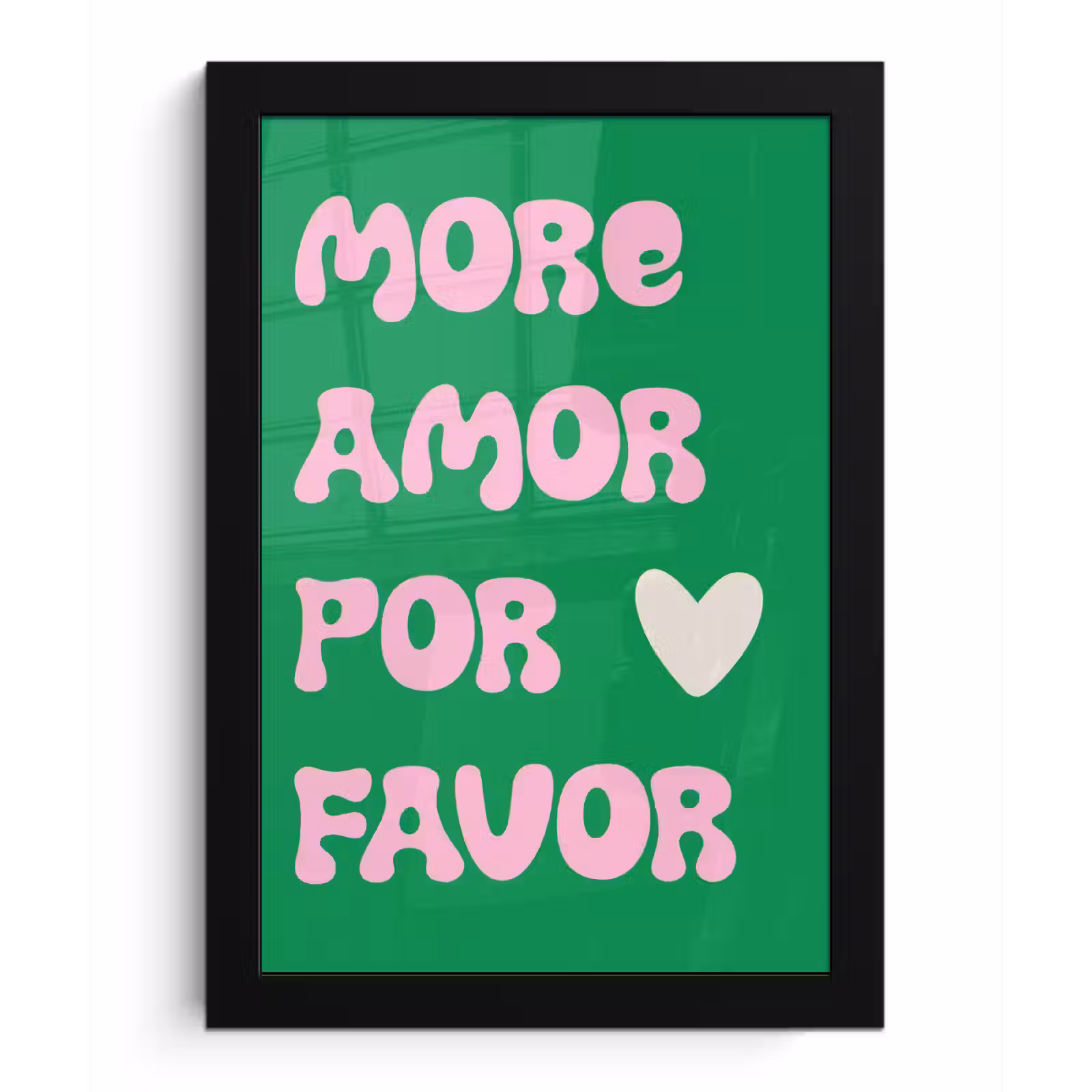 Poster met lijst - Amor - Valentijn - Groen - Tekst — 1