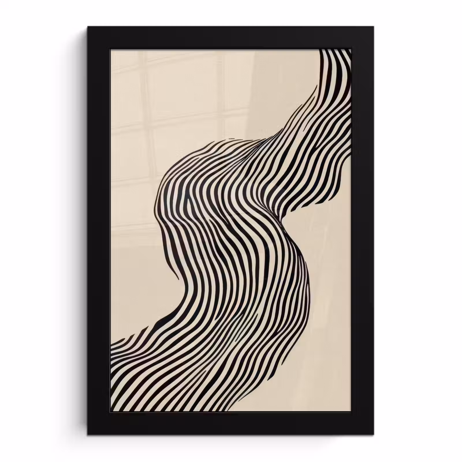 Poster met lijst - Golvend - Lijnen - Abstract - Silhouet — 1