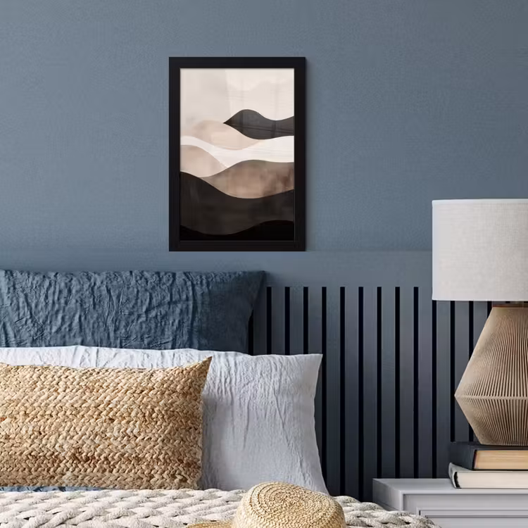 Poster met lijst - Abstract - Landschap - Golven - Crèmekleur — 4