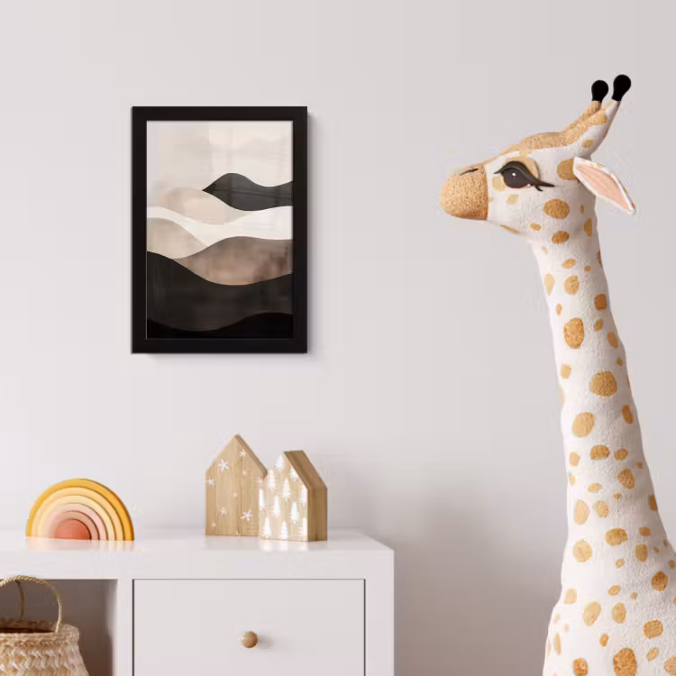 Poster met lijst - Abstract - Landschap - Golven - Crèmekleur — 5