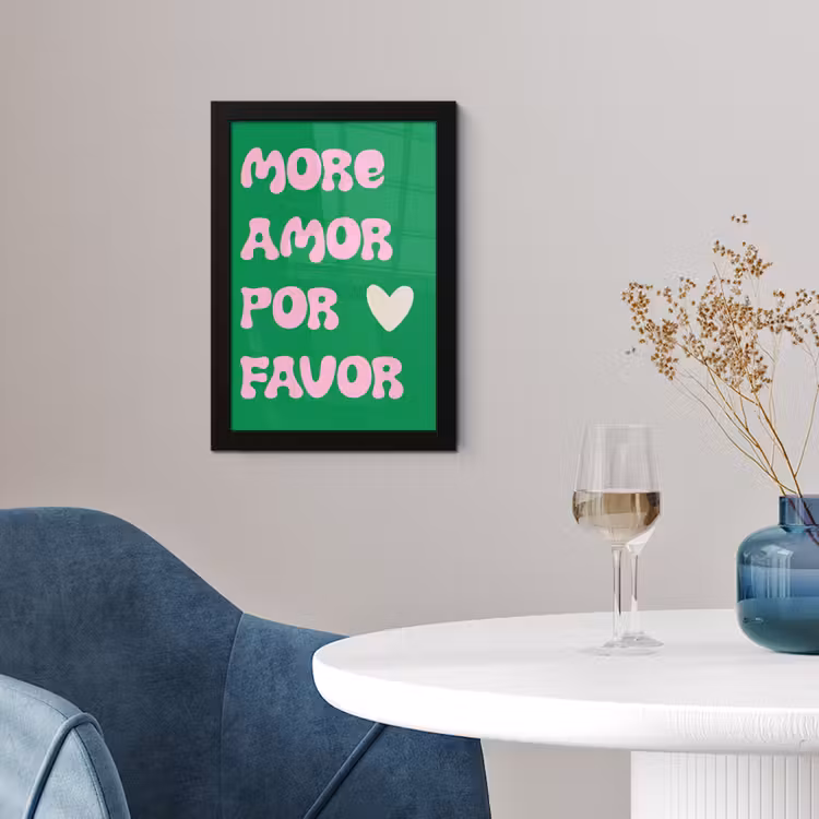 Poster met lijst - Amor - Valentijn - Groen - Tekst — 2