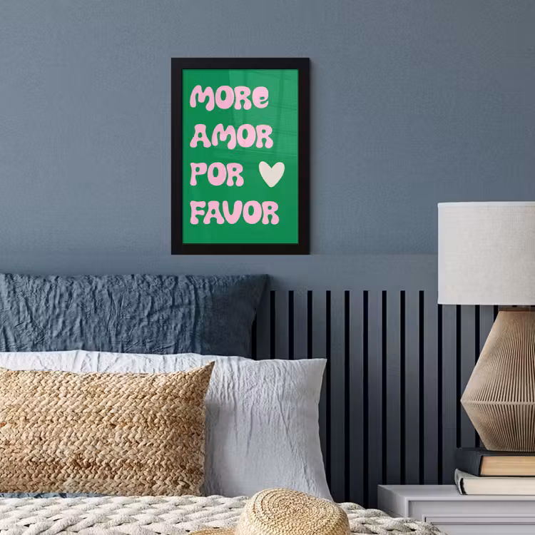 Poster met lijst - Amor - Valentijn - Groen - Tekst — 4
