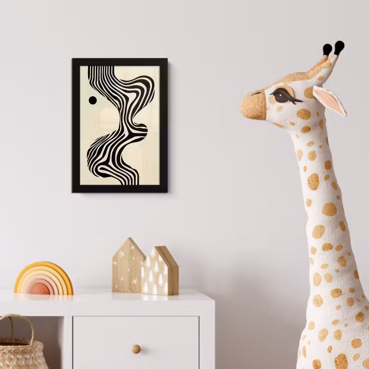 Poster met lijst - Beige - Lijnen - Golvend - Abstract — 5