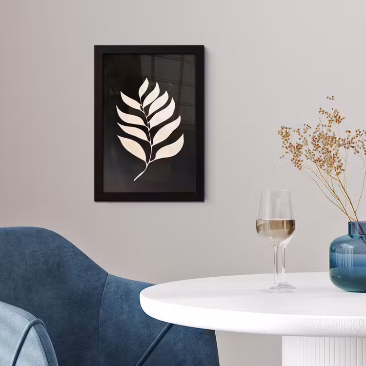 Poster met lijst - Blad - Wit - Minimalistisch — 2