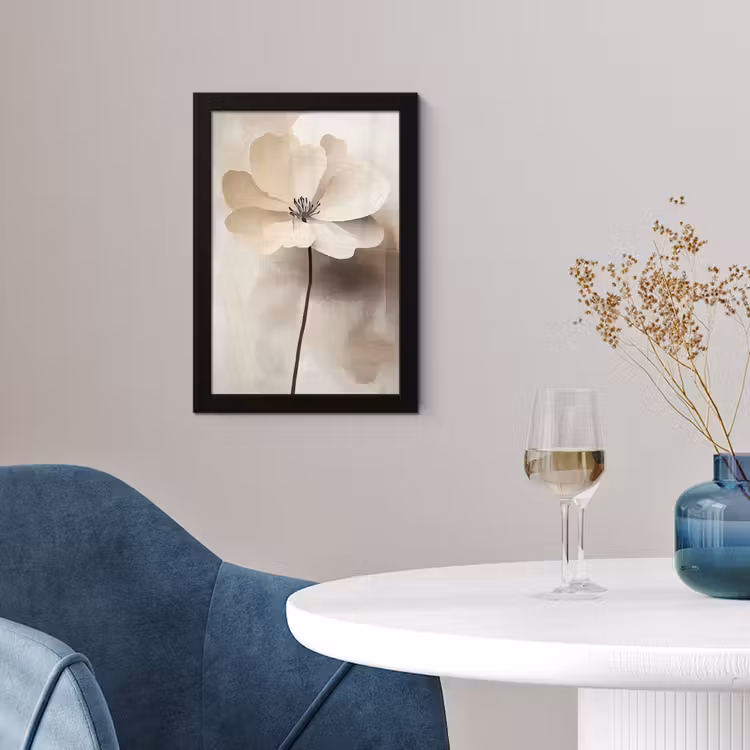 Poster met lijst - Bloem - Beige - Verf - Schaduw — 2