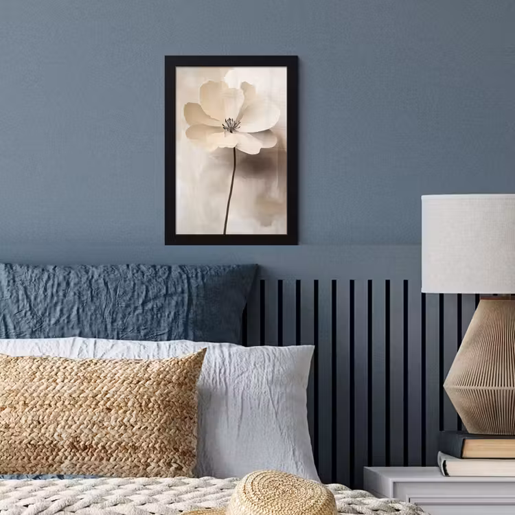 Poster met lijst - Bloem - Beige - Verf - Schaduw — 4