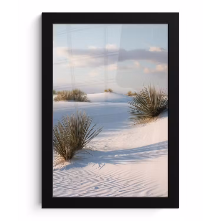 Poster met lijst - Duinen - Gras - Wolken - Beige — 1