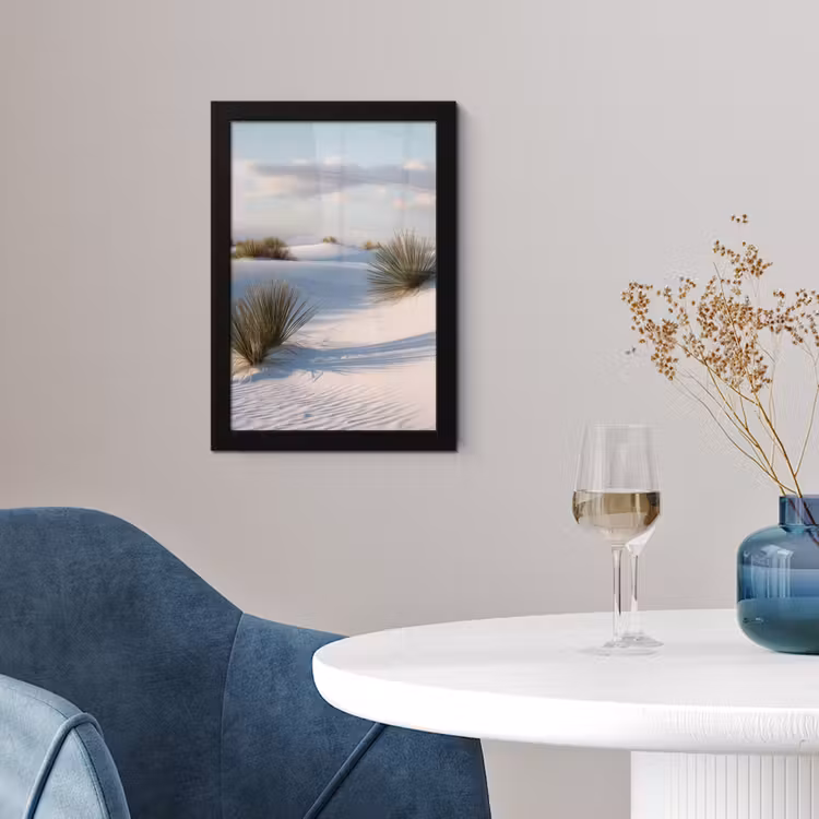 Poster met lijst - Duinen - Gras - Wolken - Beige — 2