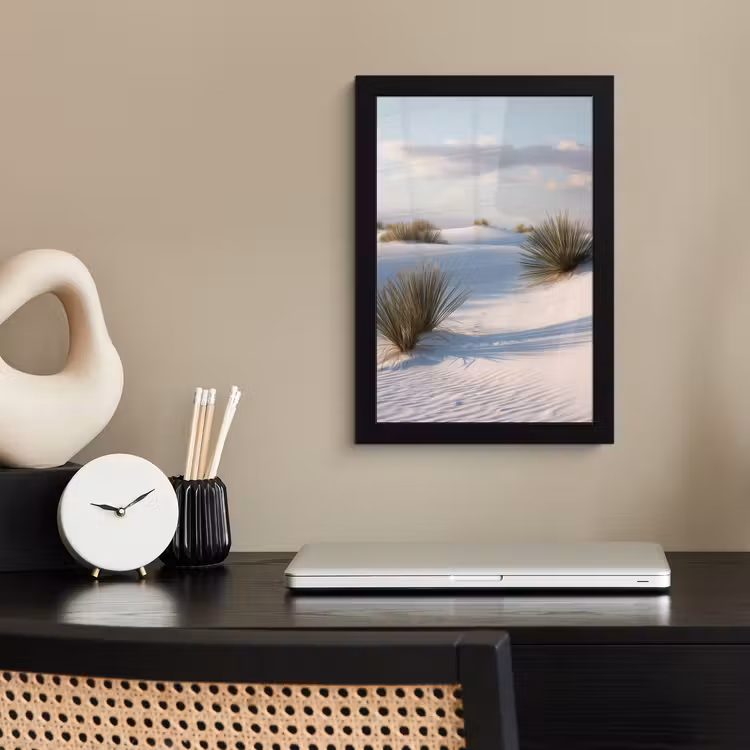 Poster met lijst - Duinen - Gras - Wolken - Beige — 3