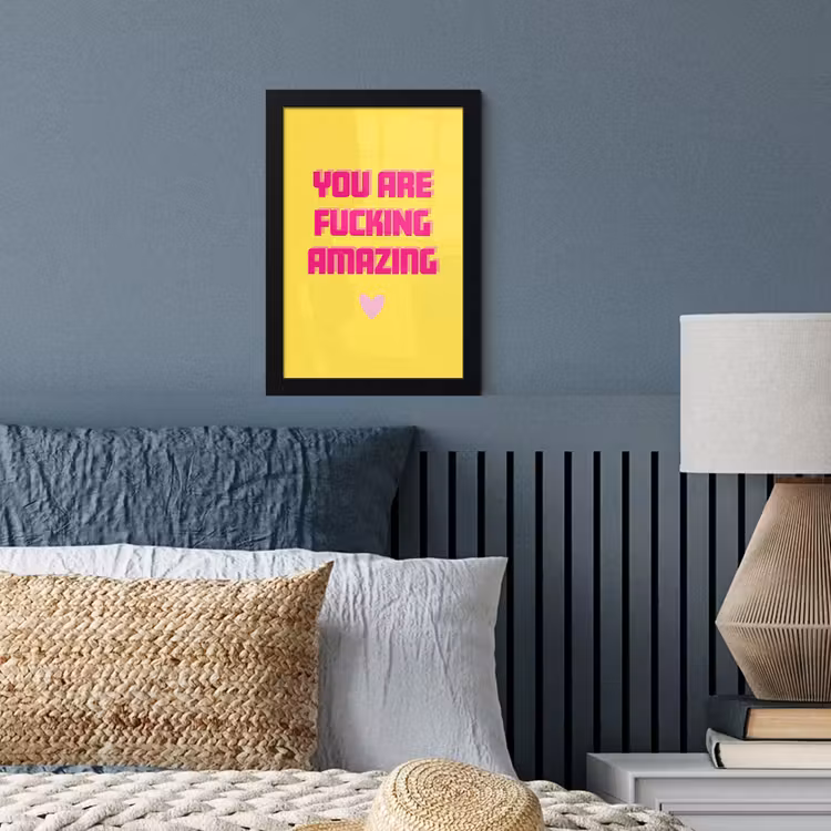 Poster met lijst - Geel - Valentijn - Tekst — 4