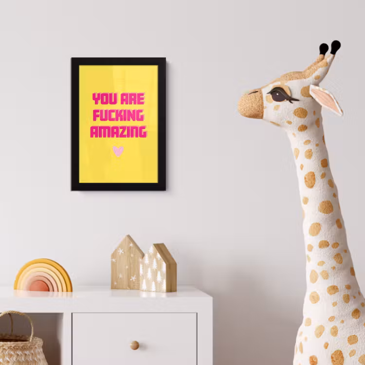 Poster met lijst - Geel - Valentijn - Tekst — 5