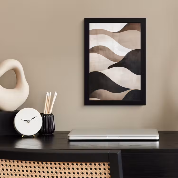 Poster met lijst - Golven - Abstract - Beige — 3