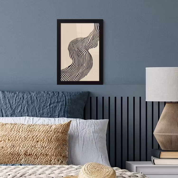 Poster met lijst - Golvend - Lijnen - Abstract - Silhouet — 4