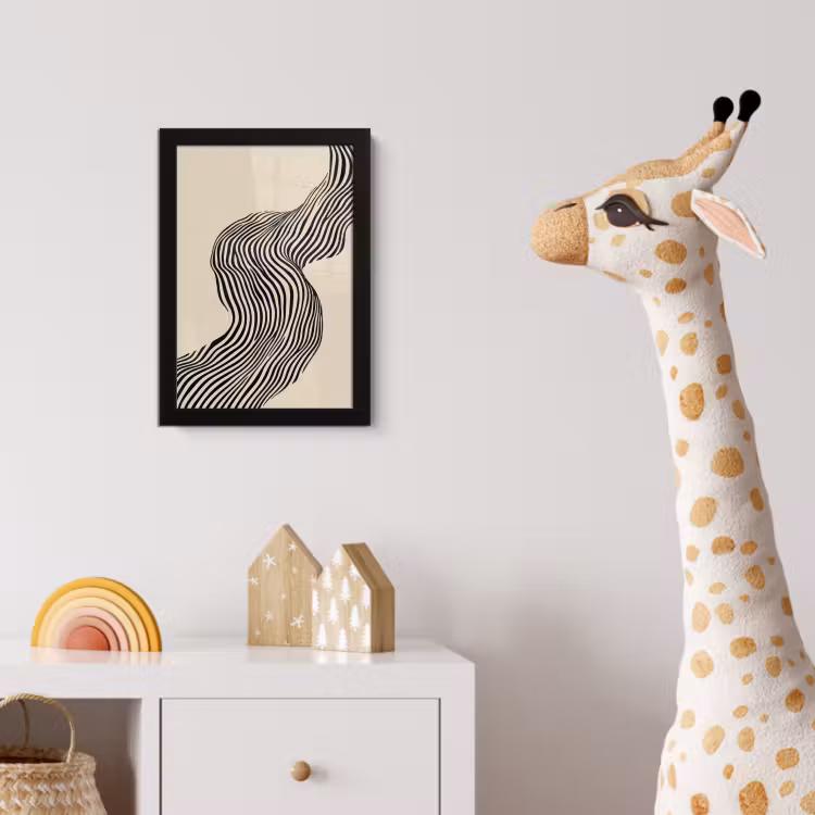 Poster met lijst - Golvend - Lijnen - Abstract - Silhouet — 5