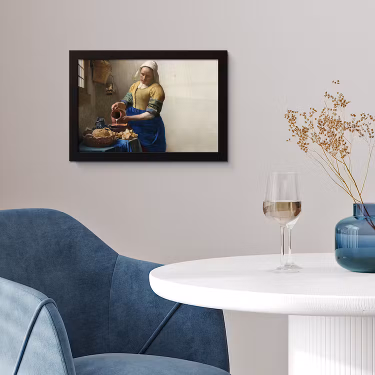 Poster met lijst - Het melkmeisje - Kunst - Oude meesters - Vermeer — 2