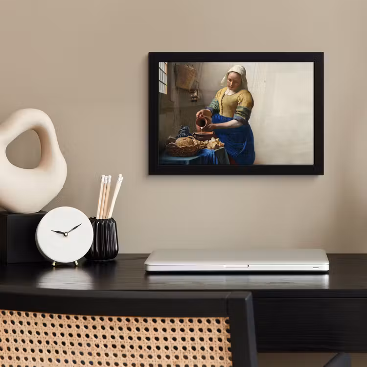 Poster met lijst - Het melkmeisje - Kunst - Oude meesters - Vermeer — 3