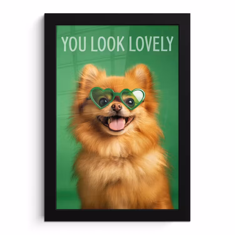 Poster met lijst - Hond - Zonnebril - Valentijn - Love — 1