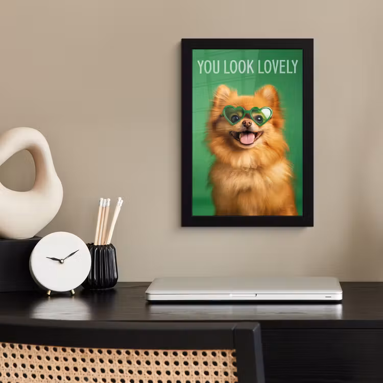 Poster met lijst - Hond - Zonnebril - Valentijn - Love — 3