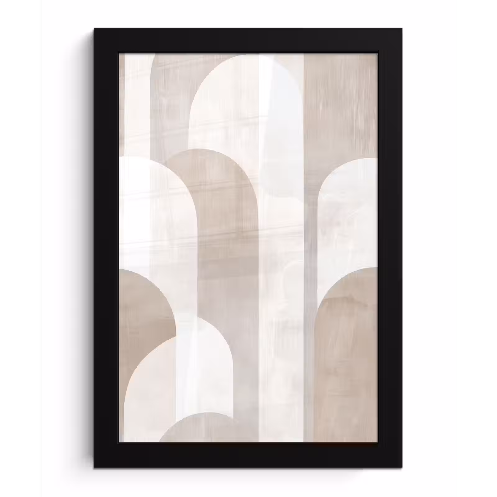 Poster met lijst - Abstracte bogen - Modern - Beige — 1