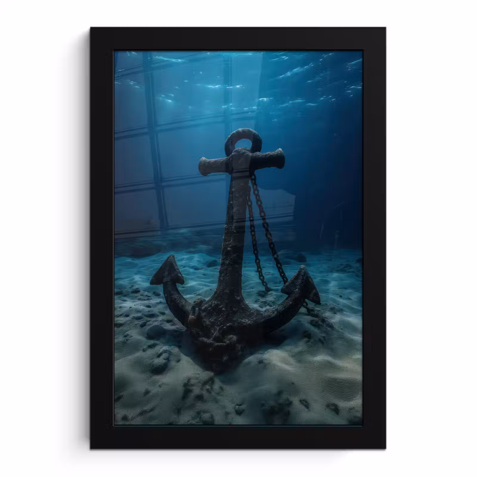 Poster met lijst - Anker - Ijzer - Zeebodem - Zand — 1