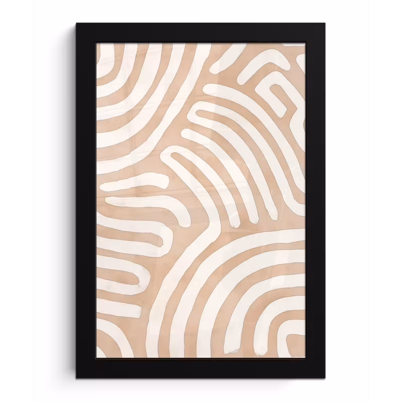 Poster met lijst - Beige - Aardspatroon — 1
