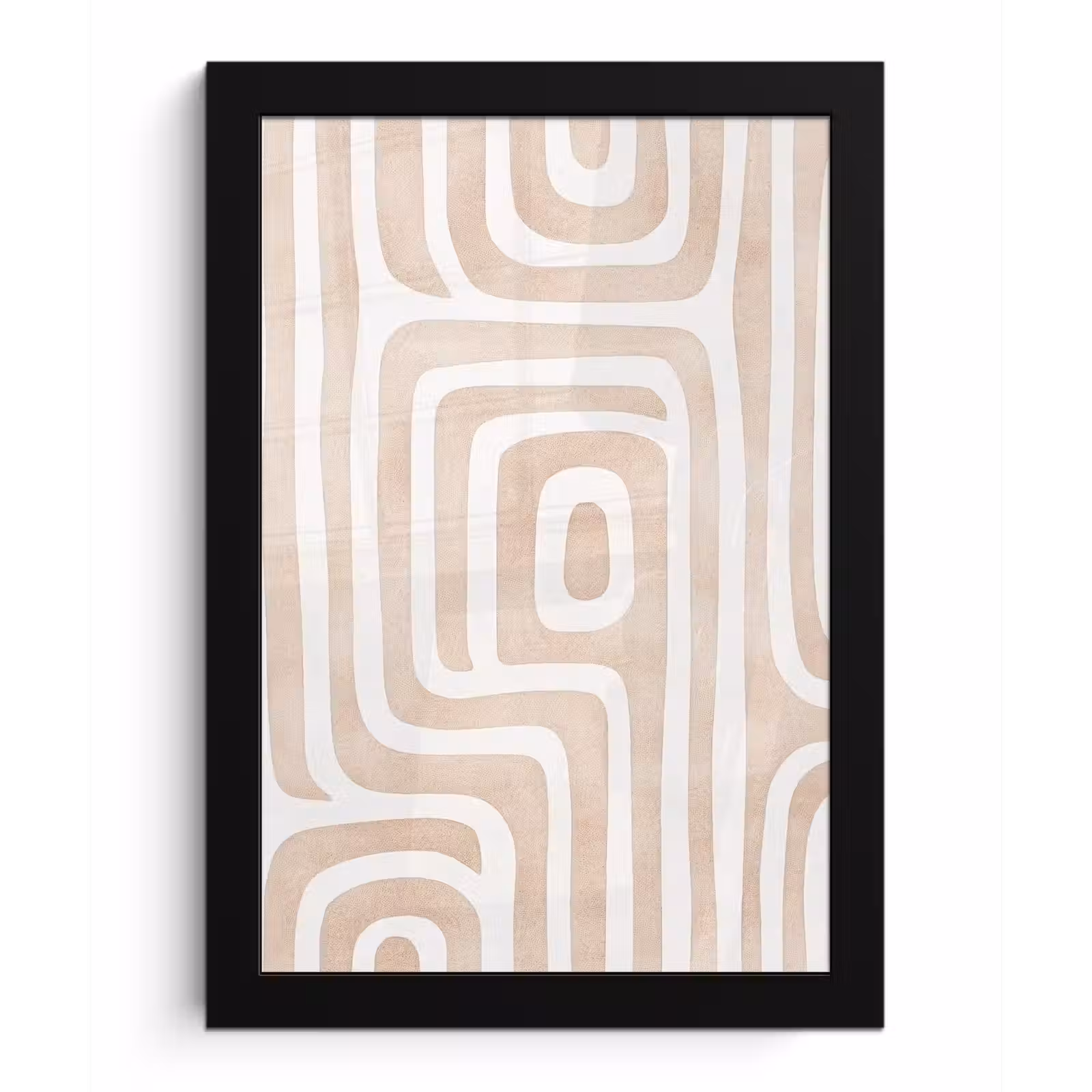 Poster met lijst - Decoratief - Labyrint - Beige — 1