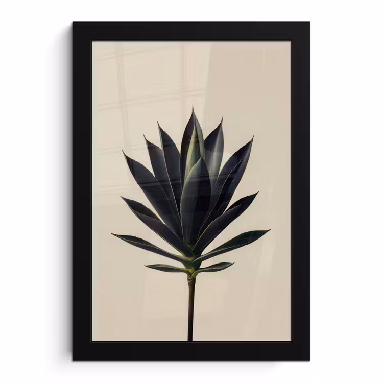 Poster met lijst - Agaveplant - Symmetrisch - Groen — 1