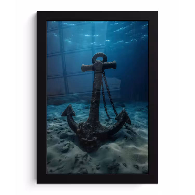 Poster met lijst - Anker - Ijzer - Zeebodem - Zand — 1