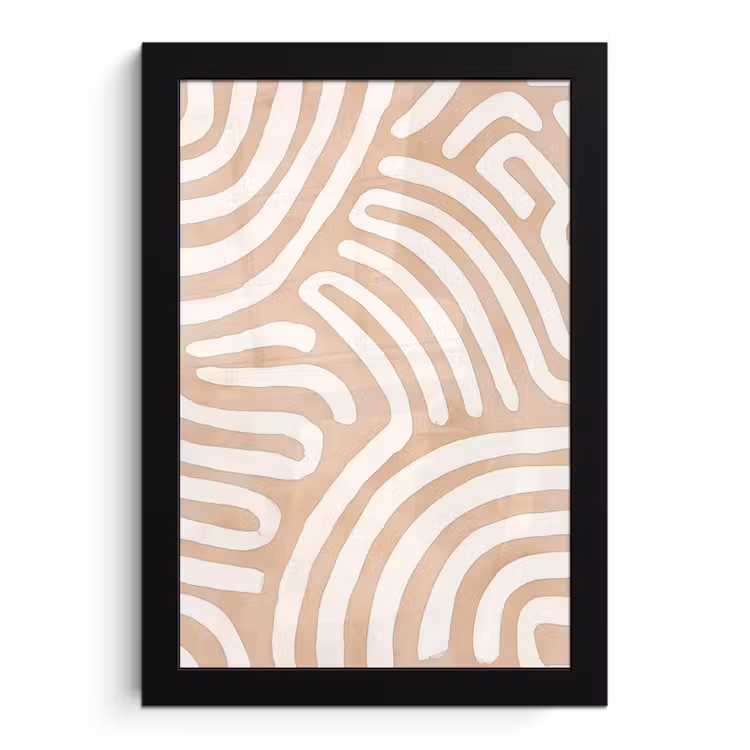 Poster met lijst - Beige - Aardspatroon — 1