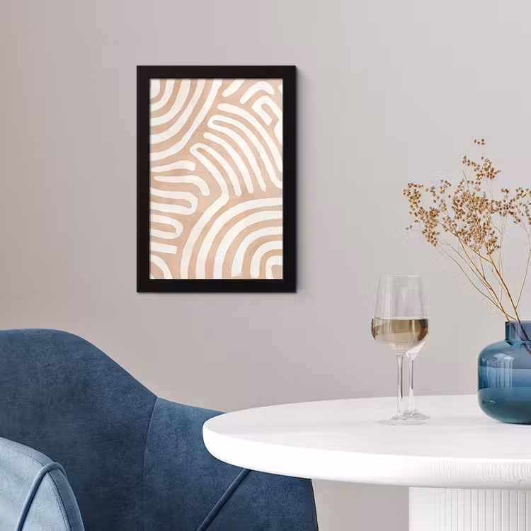 Poster met lijst - Beige - Aardspatroon — 2