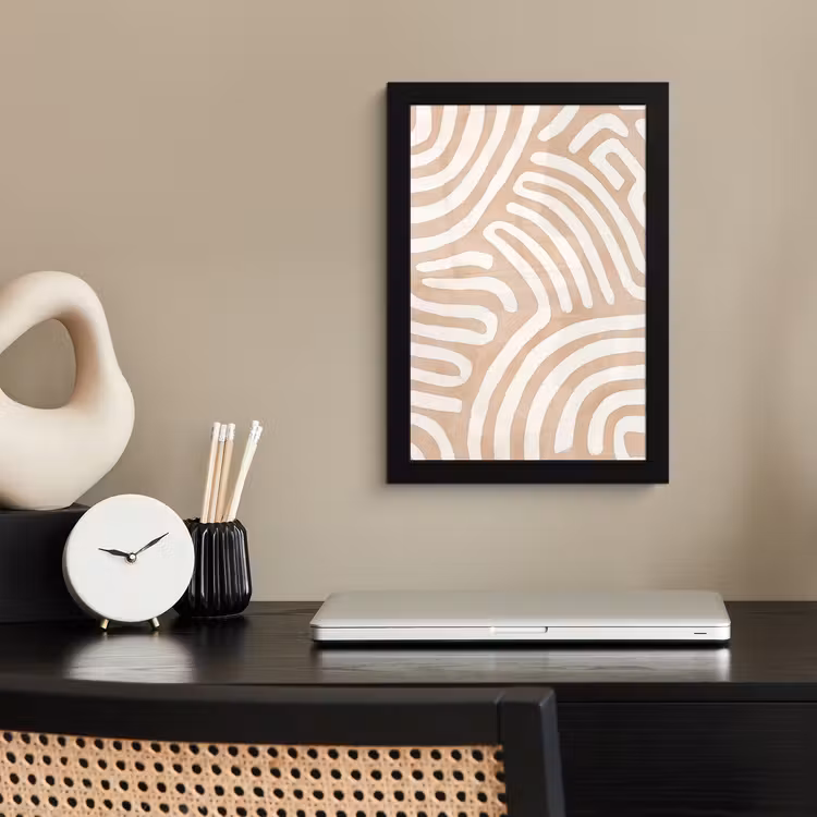 Poster met lijst - Beige - Aardspatroon — 3