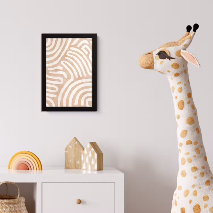 Poster met lijst - Beige - Aardspatroon — 5