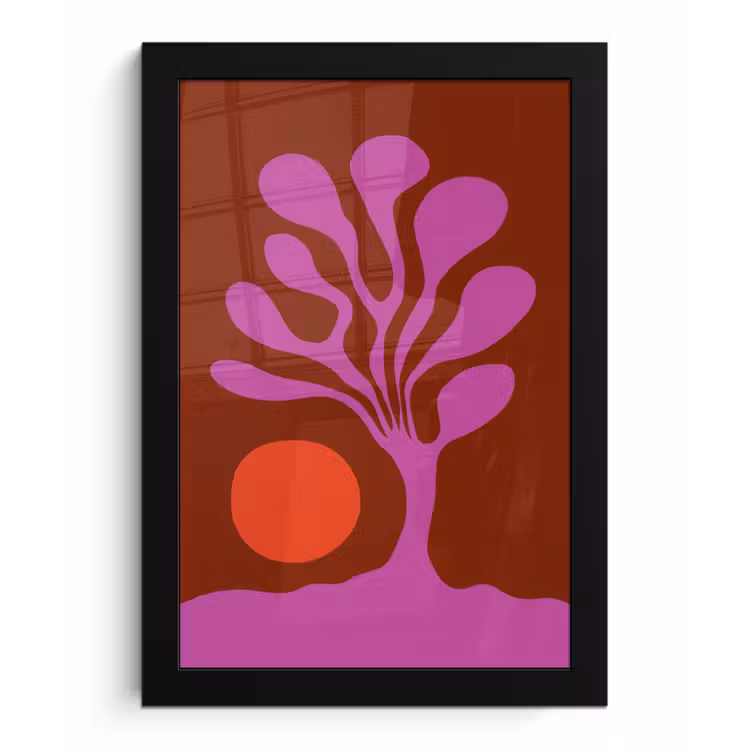 Poster met lijst - Boom - Paars - Cirkel - Vloeiend — 1