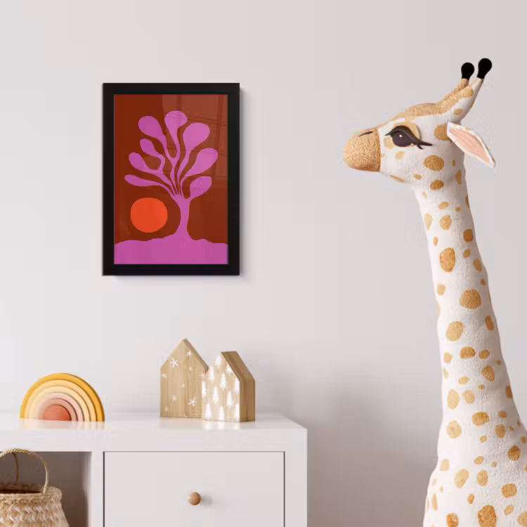 Poster met lijst - Boom - Paars - Cirkel - Vloeiend — 5