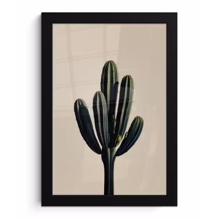 Poster met lijst - Cactus - Subtiel - Groen — 1