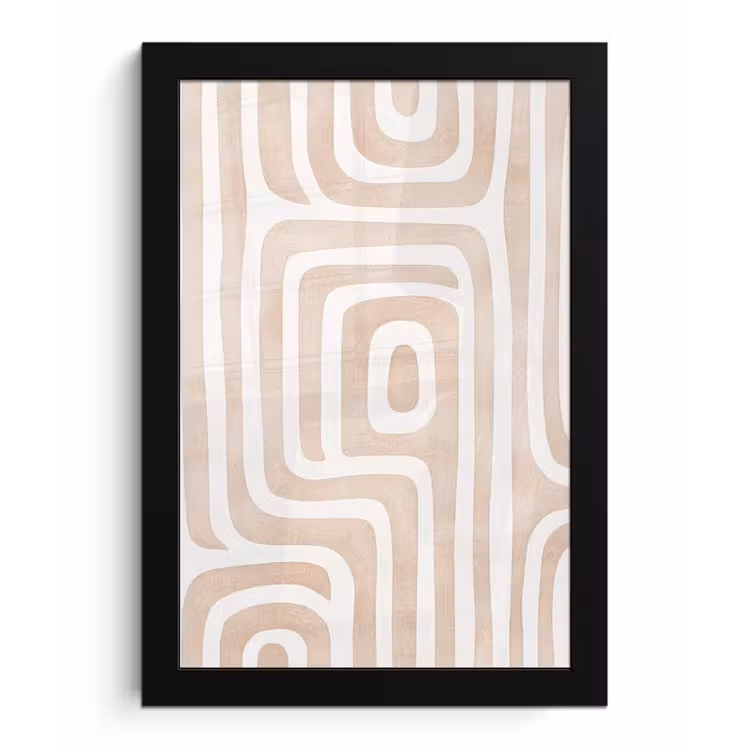 Poster met lijst - Decoratief - Labyrint - Beige — 1