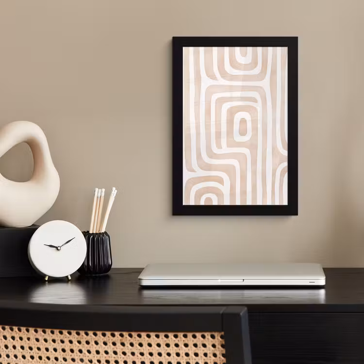 Poster met lijst - Decoratief - Labyrint - Beige — 3
