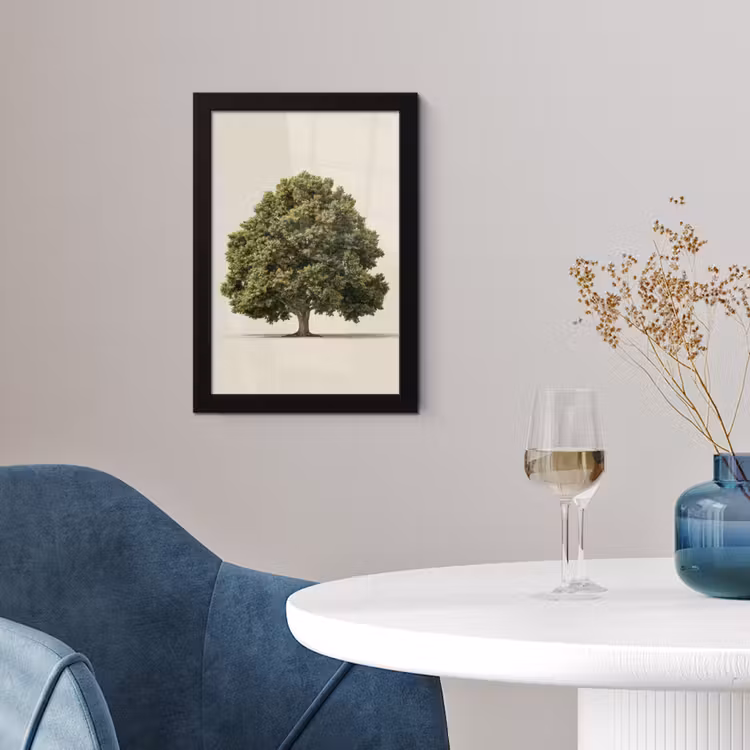Poster met lijst - Eikenboom - Groen - Lichte achtergrond — 2