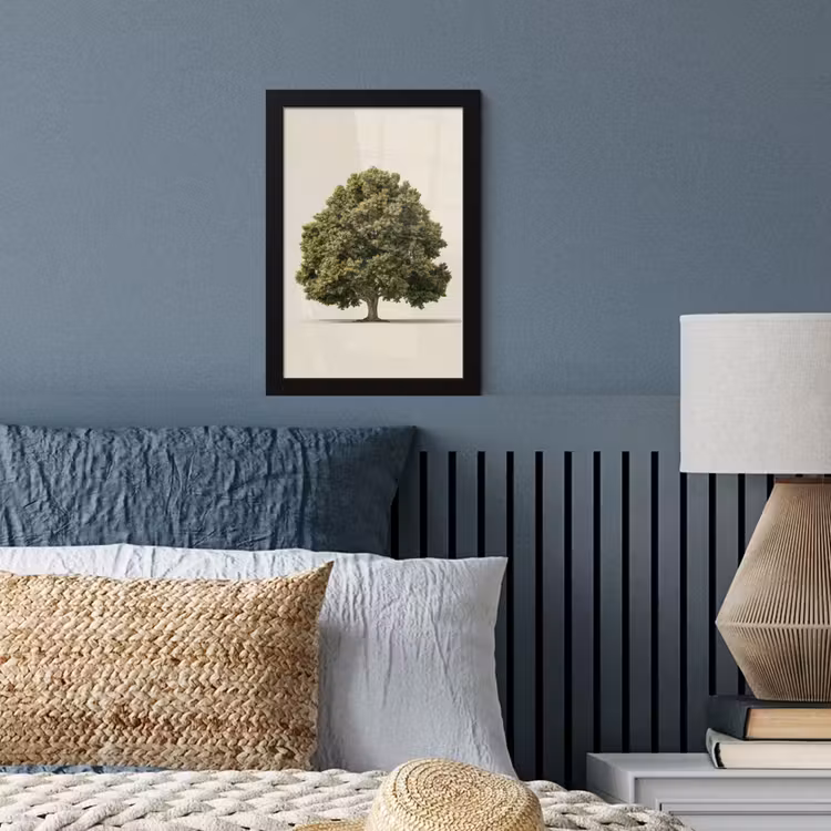 Poster met lijst - Eikenboom - Groen - Lichte achtergrond — 4