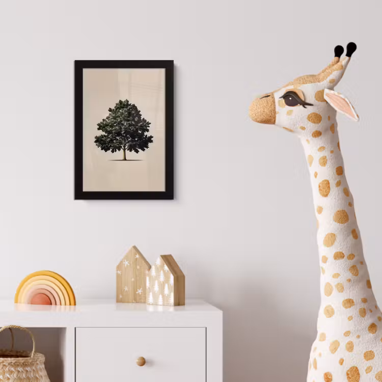 Poster met lijst - Eikenboom - Schaduw - Egaal — 5