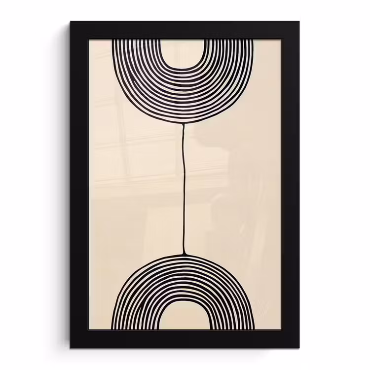 Poster met lijst - Geometrische bogen - Minimalistisch - Symmetrisch — 1