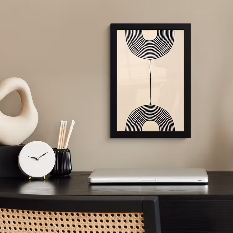 Poster met lijst - Geometrische bogen - Minimalistisch - Symmetrisch — 3