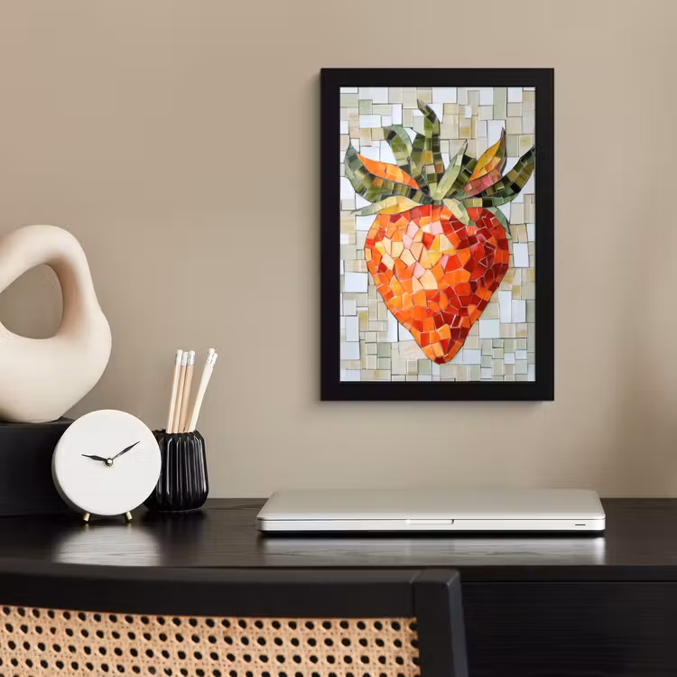 Poster met lijst - Aardbei - Rood - Mozaïek - Fruit — 3