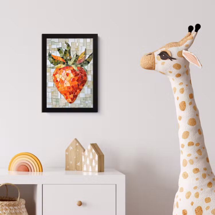 Poster met lijst - Aardbei - Rood - Mozaïek - Fruit — 5