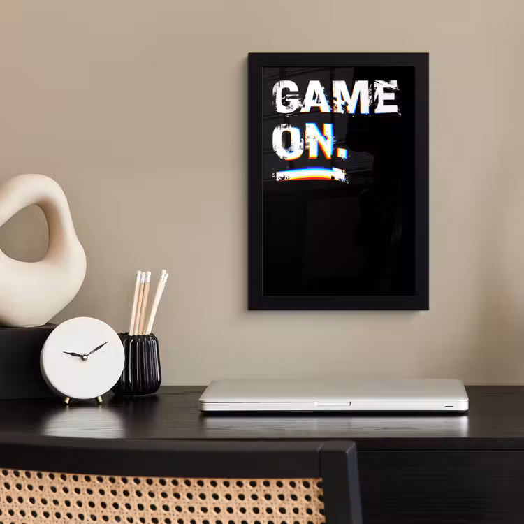 Poster met lijst - Gaming - Game - Spreuken - Quotes - Game on — 3