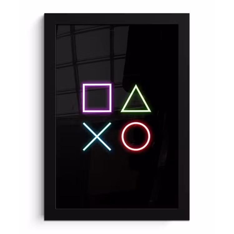 Poster met lijst - Gaming - Neon - Console - Zwart - Controller - Gamen — 1
