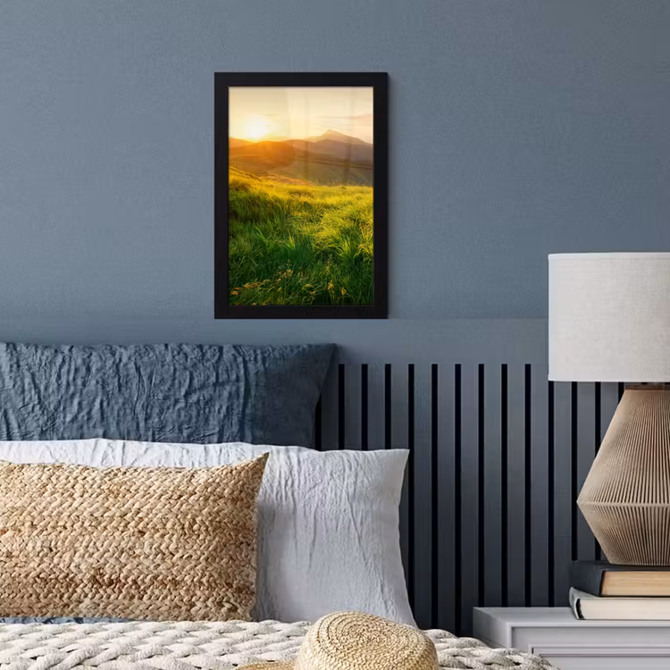 Poster met lijst - Gras - Heuvels - Zon - Natuur - Landschap — 4