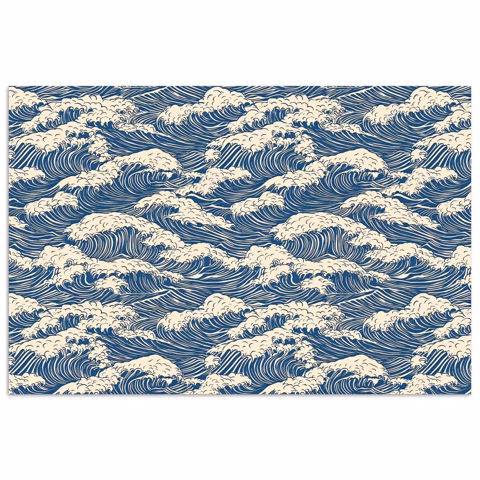 Poster - Golven - Klassiek - Blauw — 1