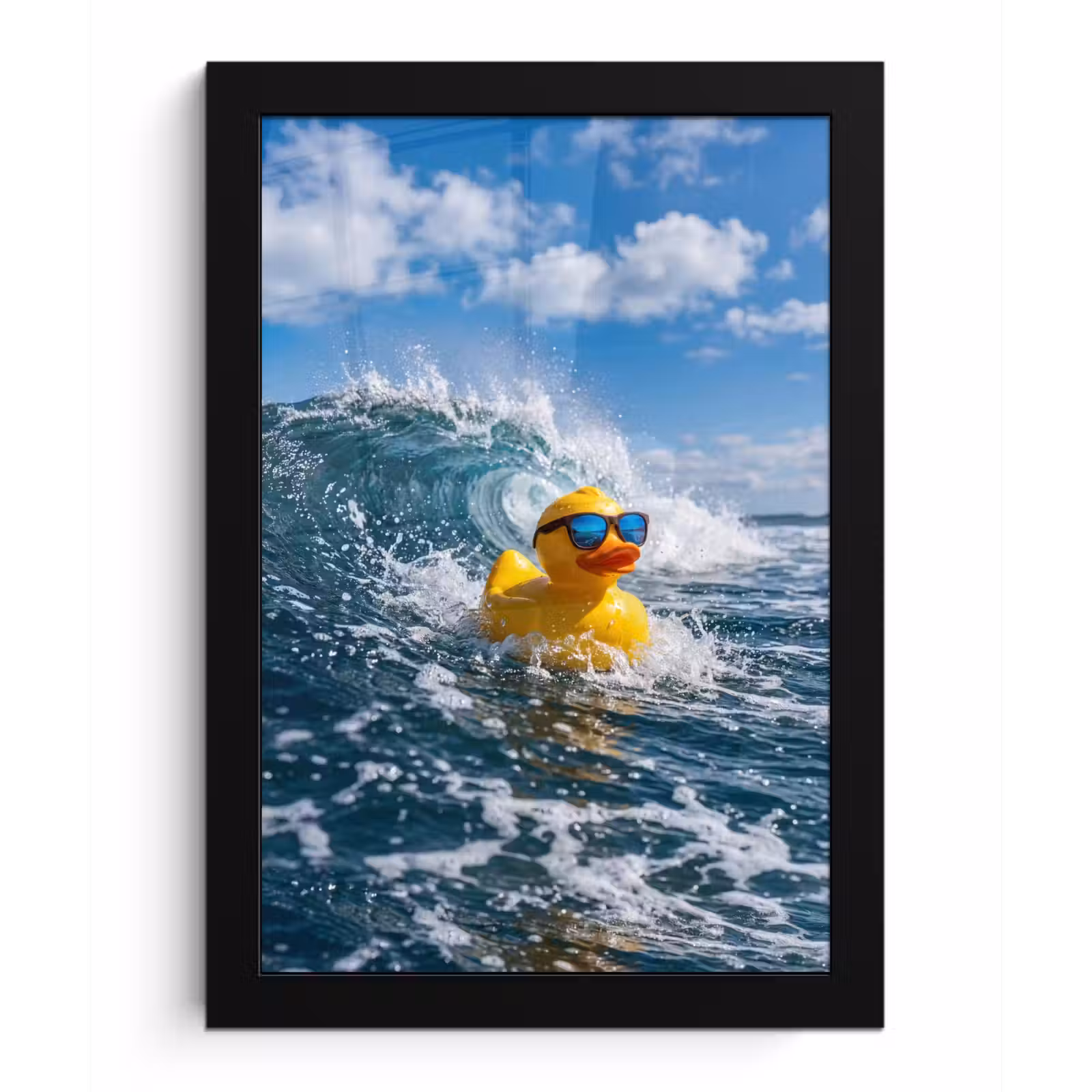 Poster met lijst - Badeend - Stoer - Golven — 1