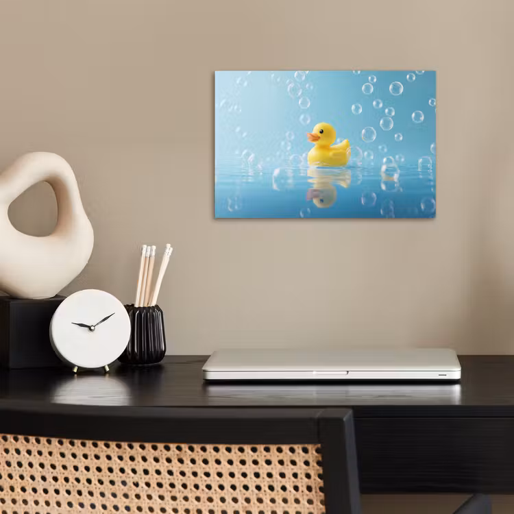 Poster - Bubbels - Badeend - Geel — 2